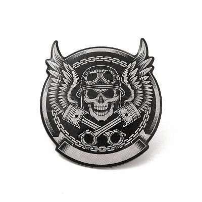 Skull & Wing Alloy Brooch for Backpack Clothes JEWB-G020-12P-1