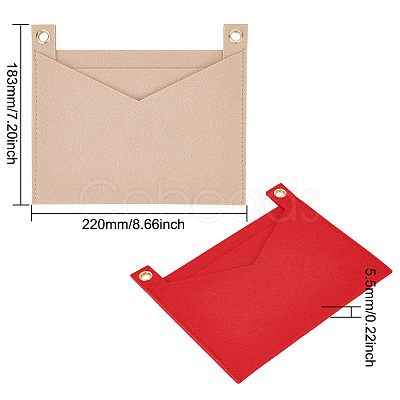 3Pcs 3 Colors Felt Bags Organizer Insert PURS-WR0006-82C-1