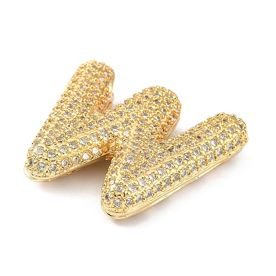 Rack Plating Brass Micro Pave Cubic Zirconia Pendants KK-Q790-01W-G-1