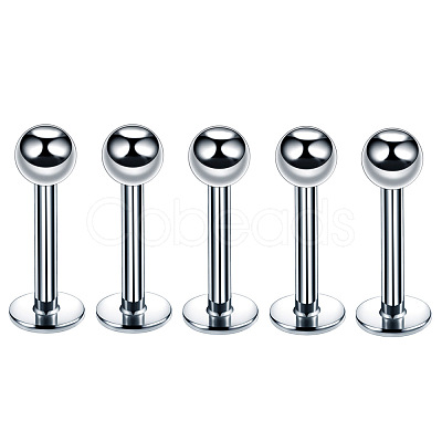 304 Stainless Steel Round Internally Threaded Labrets for Women Men WG9B6EB-03-1