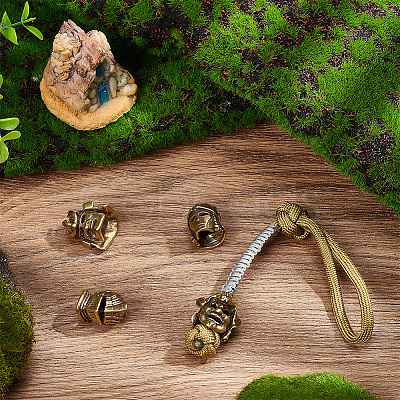 4Pcs 4 Styles Brass European Beads KK-NB0003-58-1
