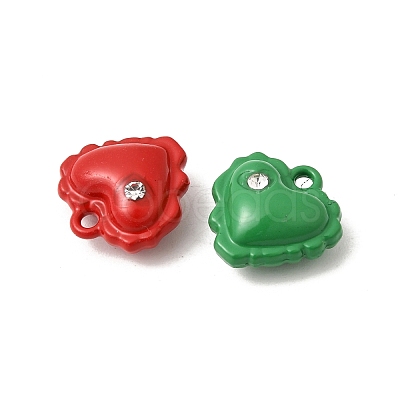 Spray Painted Alloy Rhinestone Pendants FIND-Z120-09-1