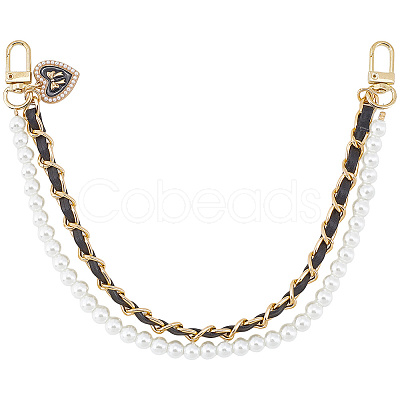 PU Leather & Plastic Pearl  Phone Hand Strap Chains AJEW-WH20048-12D-1