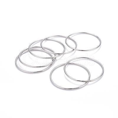 7Pcs 201 Stainless Steel Plain Bangle Sets Hand Polished for Women BJEW-L664-022B-P02-1