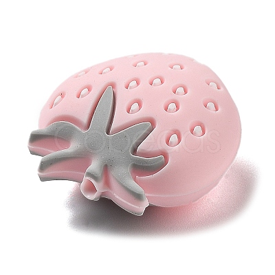 Strawberry Food Grade Eco-Friendly Silicone Focal Beads SIL-K003-01B-1