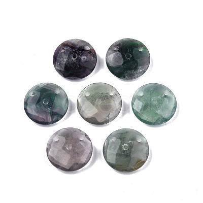 Natural Fluorite Connector Charms G-N326-149B-1