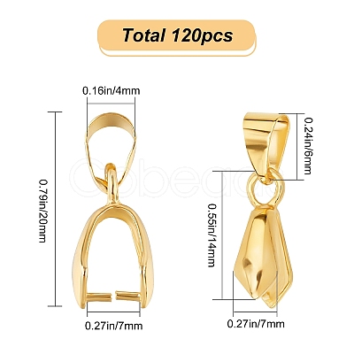 120Pcs Brass Ice Pick Pinch Bails FIND-SC0003-01G-1