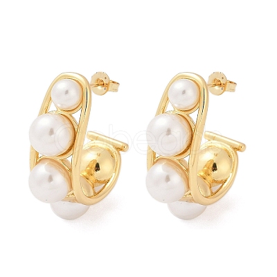 Brass Stud Earrings KK-U058-66G-1