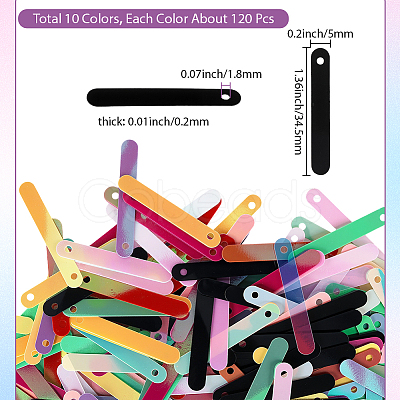 1200Pcs 10 Colors Ornament Accessories FIND-SC0017-02-1