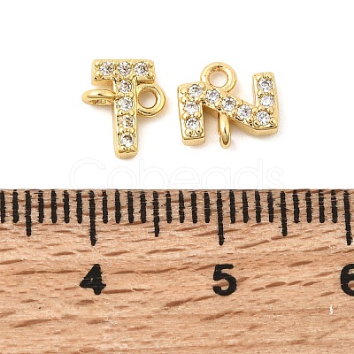 26Pcs 26 Styles Brass Micro Pave Clear Cubic Zirconia Connector Charms KK-H252-01G-1