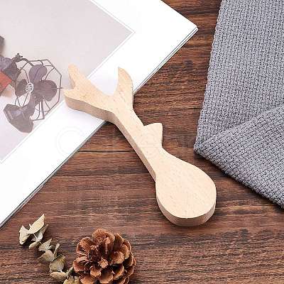 Unfinished Beech Wood Blank Spoon WOOD-WH0108-73-1