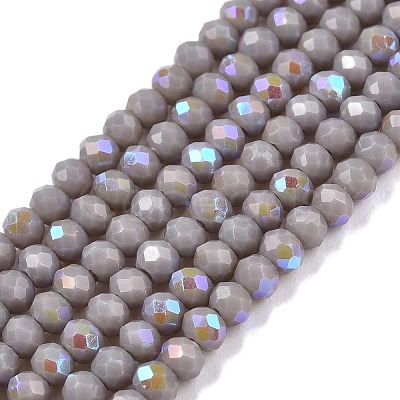Electroplate Opaque Solid Color Glass Beads Strands EGLA-A044-P1mm-L10-1