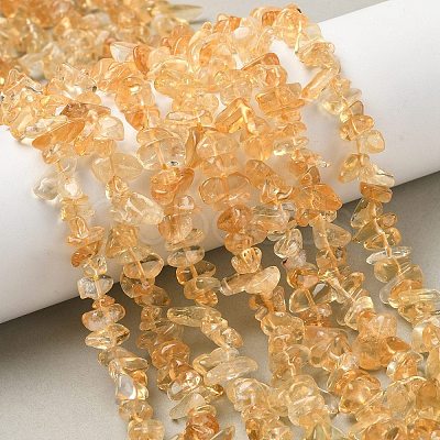 Natural Citrine(Heated) Beads Strands G-K400-A01-5x8-1