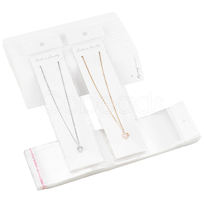 Nbeads Rectangle Necklace Display Sets Cardboard Paper Cards NDIS-NB0001-03-1