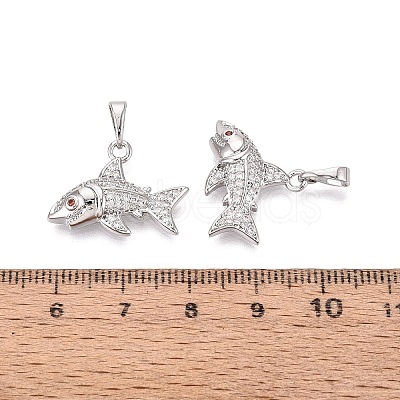 Brass Micro Pave Cubic Zirconia Pendants KK-Q073-12P-1