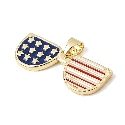 Independence Day Brass Enamel Pendants KK-CBAA41C-16A-G-1
