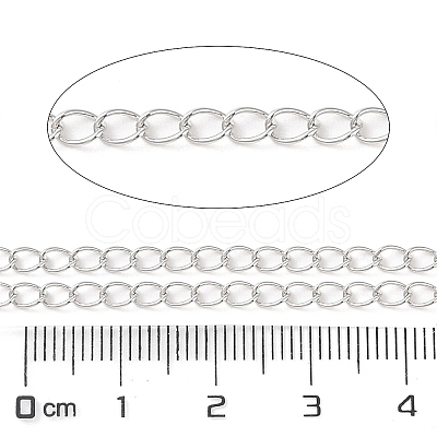 Anti-Tarnish Rhodium Plated 925 Sterling Silver Curb Chains STER-E072-01P-02-1