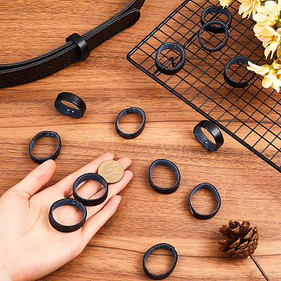 100Pcs Leather with Alloy Waist Belt Keeper Rings FIND-CP0002-45A-1