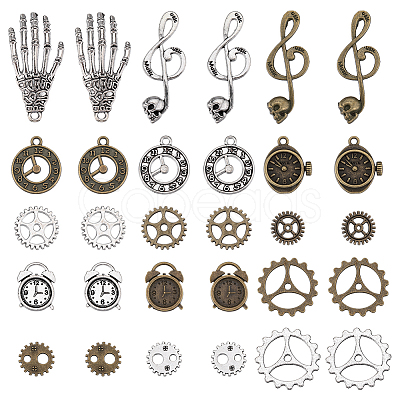 75Pcs 15 Style Tibetan Style Alloy Pendants Sets TIBEP-SC0002-43-1