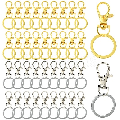 Alloy Swivel Lobster Claw Clasps & Split Key Rings Findings Kits DIY-YW0011-82-1
