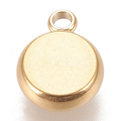 Ion Plating(IP) 304 Stainless Steel Pendant Cabochon Settings STAS-K202-03B-G-1
