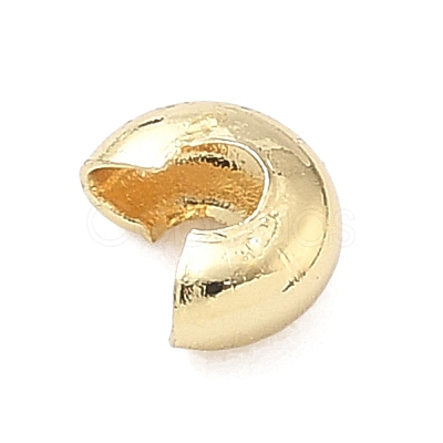 Brass Crimp Beads Covers KK-C156-08B-G-1