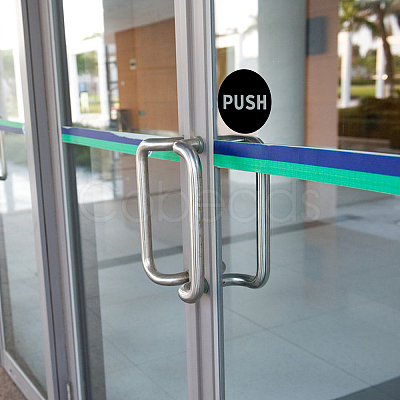 14 Sets 2 Colors PVC Self-Adhesive Push Pull Sign Stickers STIC-GL0001-07-1