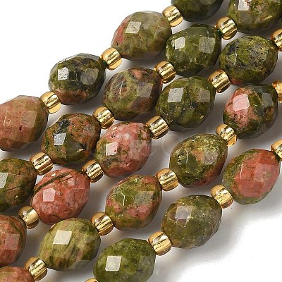 Natural Unakite Beads Strands G-F809-A48-01-1