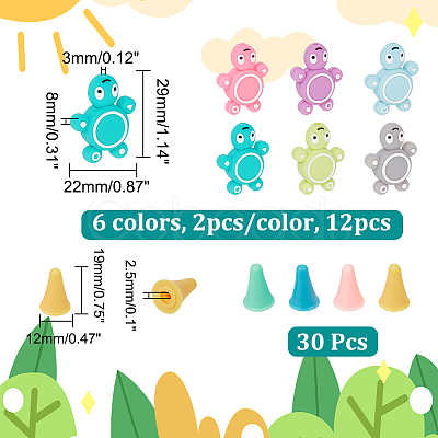 Turtle Silicone Knitting Needle Stoppers SIL-NB0001-30-1