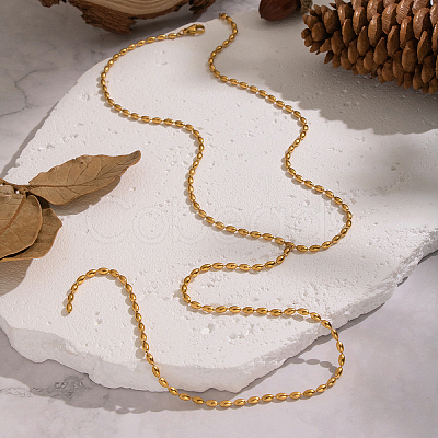 Elegant 304 Stainless Steel Rice Chain Y-Shaped Necklaces for Women DQ6451-1