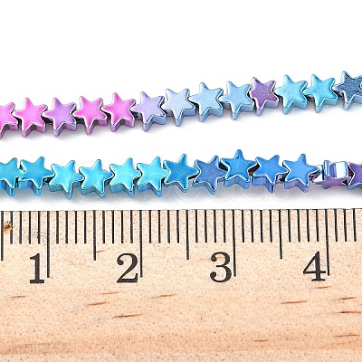 Gradient Color Electroplated Synthetic Non-magnetic Hematite Beads Strands G-A263-F01-04-1