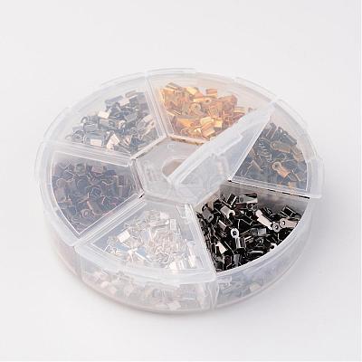 1 Box 1380PCS 6 Colors Iron Folding Crimp Ends IFIN-X0017-B-1