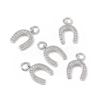 Brass Micro Pave Cubic Zirconia Charms KK-E068-VB277-1