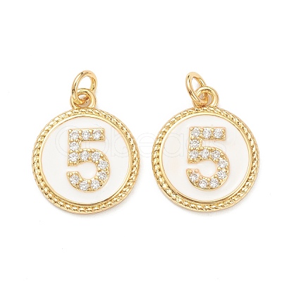 Brass Micro Pave Clear Cubic Zirconia Charms ZIRC-I052-16G-05-1