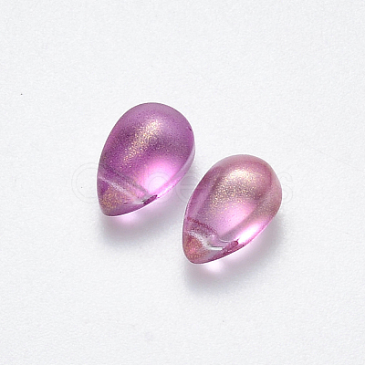 Transparent Spray Painted Glass Charms LS-GLAA-R211-03-B01-1