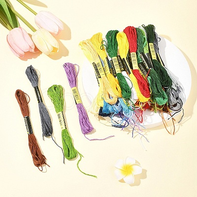 7 Sets 7 Colors Cotton Crochet Threads OCOR-FS0001-02A-1