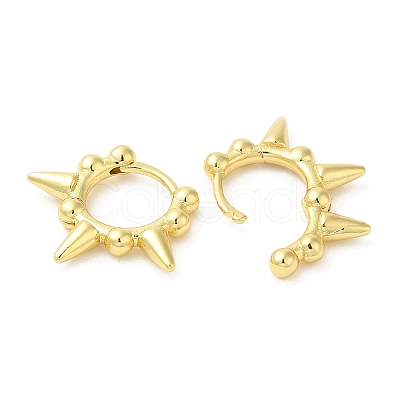 Rack Plating Brass Spike Hoop Earrings for Women EJEW-D059-22G-1