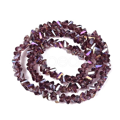 Electroplate Transparent Glass Beads Strands EGLA-Q139-01A-A15-1