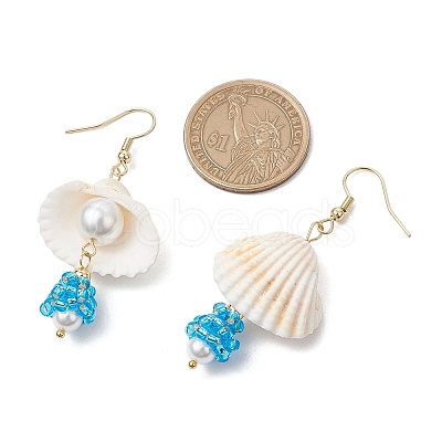 Shell Glass Dangle Earrings EJEW-MZ00424-03-1