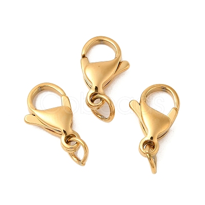Ion Plating(IP) 304 Stainless Steel Lobster Claw Clasps STAS-AB13-G-02-1