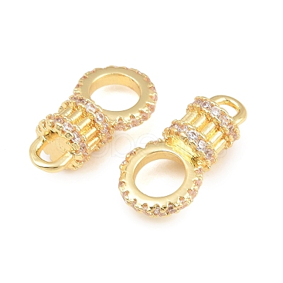 Brass Micro Pave Cubic Zirconia Connector Charms CU-CBAB99C-05G-1