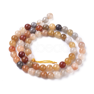 Natural Golden Silk Jade Beads Strands X-G-L538-034-6mm-1