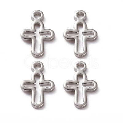 Brass Tiny Cross Charms KK-L205-10P-1