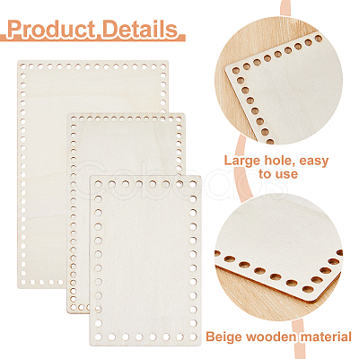 5Pcs 3 Styles Wooden Basket Bottoms DIY-HS0002-15-1