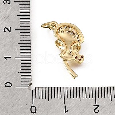 Brass Micro Pave Orange Cubic Zirconia Pendants CU-L001-13G-01-1