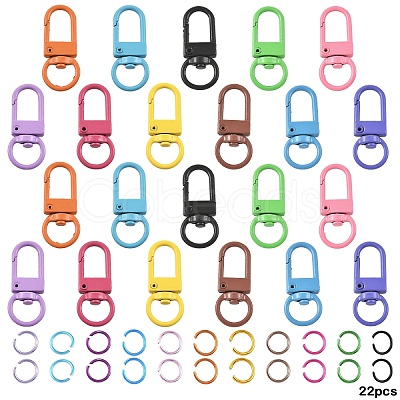22Pcs Zinc Alloy Baking Paint Swivel Snap Hook Clasps FIND-YW0010-50-1
