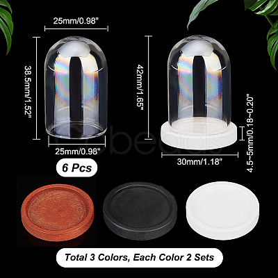 6 Sets 3 Colors Iridescent Glass Dome Cover DJEW-PH0001-27-1