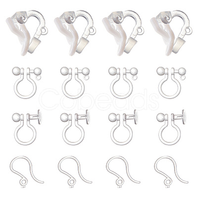150Pcs 3 Style Plastic Clip-on Earring Findings KY-SC0001-72-1