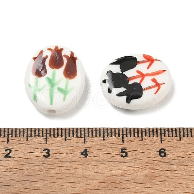Printed Handmade Porcelain Beads PR-CBAE468-04-1
