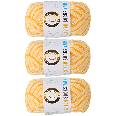 3 Skeins 3-Ply Cotton Sock Yarn YCOR-DJ0001-06C-1